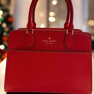 Kate Spade Madison Medium Leather Satchel - RED (OOS) NEW with Tags